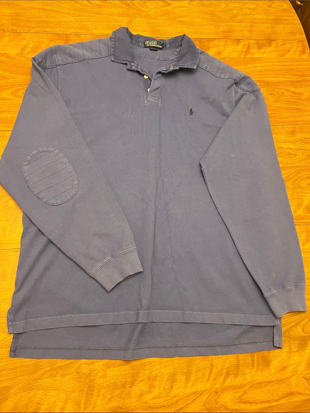 Mens Polo by Ralph Lauren Light Blue Long-Sleeve Rugby Polo buttons size XL